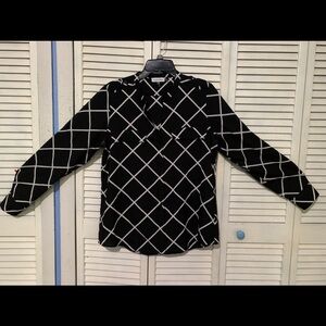 Calvin Klein Black and White Checkered Top